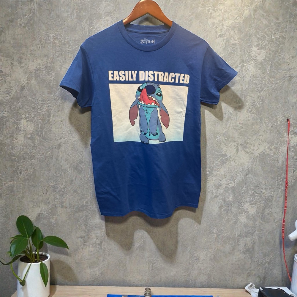 Disney Stitch Blue Short Sleeve Tee S Small NWOT - Picture 2 of 3